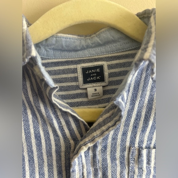 JANIE & JACK | Blue Striped Kids Dress Up Shirt, size 3 - Picture 3 of 8